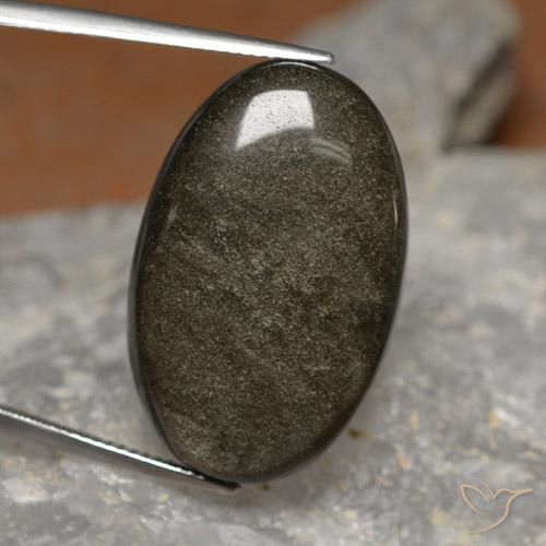 Obsidiana negro natural de 26,24 ct, corte óvalo, opaco