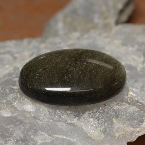 Obsidiana negro natural de 26,24 ct, corte óvalo, opaco