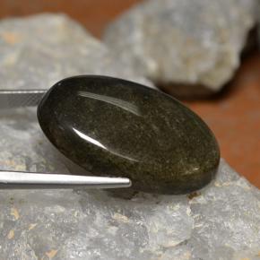 Obsidiana negro natural de 26,69 ct, corte óvalo, opaco