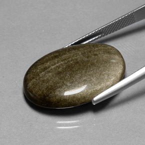 Obsidiana amarillo natural de 16,44 ct, corte óvalo, opaco