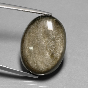 Obsidiana amarillo natural de 20,50 ct, corte óvalo, opaco