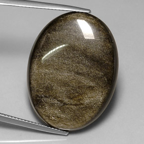 Obsidiana negro natural de 26,13 ct, corte óvalo, opaco