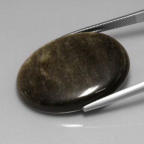 Obsidiana negro natural de 26,13 ct, corte óvalo, opaco