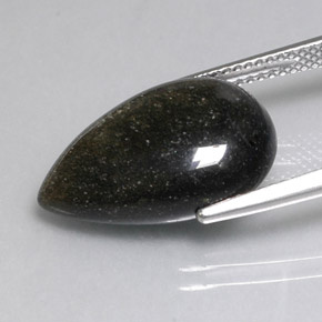 Obsidiana amarillo natural de 8,26 ct, en forma de pera, opaco