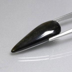 Obsidiana Negro dorado brillante natural de 11.16 ct, En forma de pera, Opaco