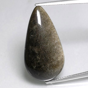 Obsidiana amarillo natural de 12,96 ct, en forma de pera, opaco