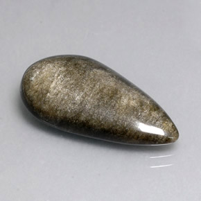 Obsidiana amarillo natural de 12,96 ct, en forma de pera, opaco