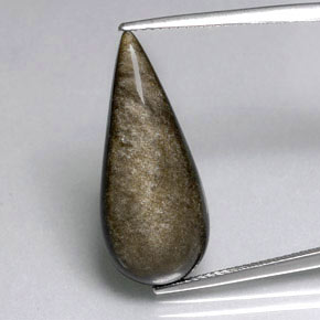 Obsidiana amarillo natural de 10,83 ct, en forma de pera, opaco