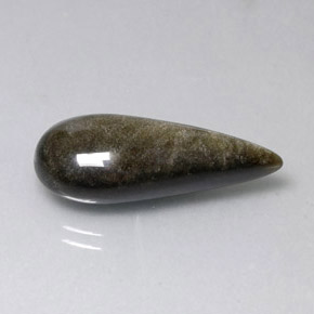 Obsidiana amarillo natural de 10,83 ct, en forma de pera, opaco