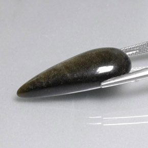 Obsidiana amarillo natural de 10,83 ct, en forma de pera, opaco