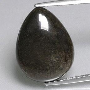 Obsidiana negro natural de 8,74 ct, en forma de pera, opaco