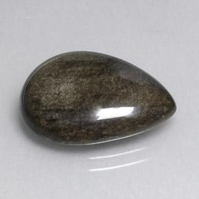 Obsidiana negro natural de 8,74 ct, en forma de pera, opaco