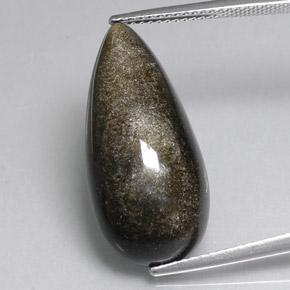 Obsidiana negro natural de 12,11 ct, en forma de pera, opaco