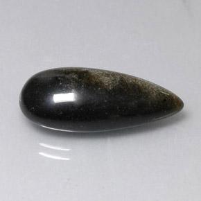 Obsidiana negro natural de 12,11 ct, en forma de pera, opaco