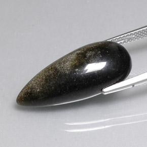 Obsidiana negro natural de 12,11 ct, en forma de pera, opaco