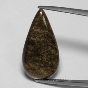 Obsidiana amarillo natural de 7,72 ct, en forma de pera, opaco