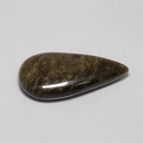 Obsidiana amarillo natural de 7,72 ct, en forma de pera, opaco