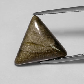 Obsidiana amarillo natural de 8,68 ct, trillón, opaco