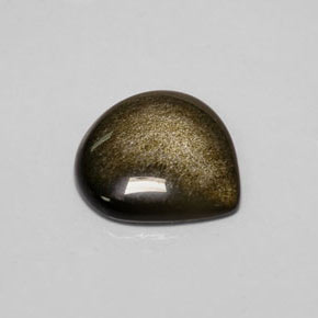 Obsidiana Brillo dorado natural de 7.13 ct, En forma de pera, Opaco