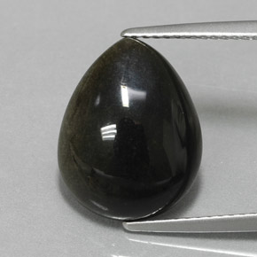 Obsidiana Brillo dorado natural de 5.30 ct, En forma de pera, Opaco