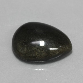 Obsidiana Brillo dorado natural de 5.30 ct, En forma de pera, Opaco
