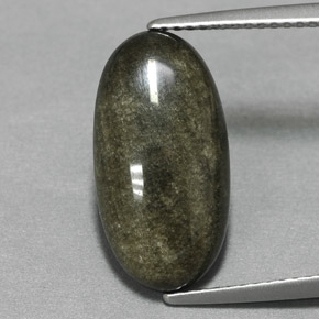 Obsidiana amarillo natural de 4,73 ct, corte óvalo, opaco