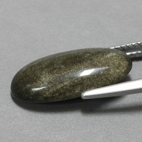 Obsidiana amarillo natural de 4,73 ct, corte óvalo, opaco