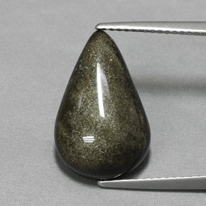 Obsidiana amarillo natural de 6,97 ct, en forma de pera, opaco