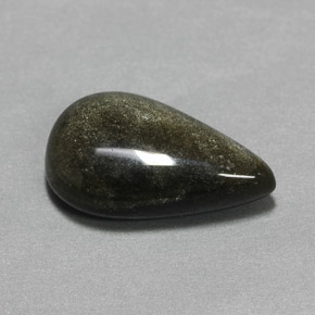 Obsidiana amarillo natural de 6,97 ct, en forma de pera, opaco