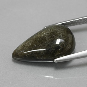 Obsidiana amarillo natural de 6,97 ct, en forma de pera, opaco