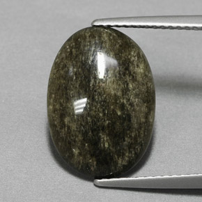Obsidiana Brillo dorado natural de 4.72 ct, Corte Óvalo, Opaco