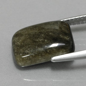 Obsidiana Brillo dorado natural de 3.85 ct, Corte Baguette, Opaco