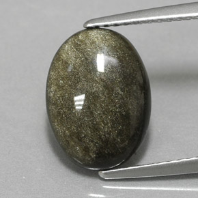 Obsidiana amarillo natural de 3,01 ct, corte óvalo, opaco