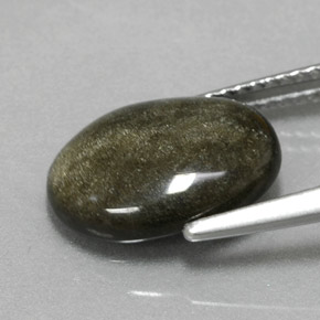 Obsidiana amarillo natural de 3,01 ct, corte óvalo, opaco