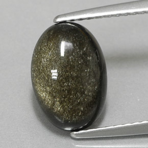 Obsidiana amarillo natural de 2,56 ct, corte óvalo, opaco