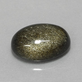 Obsidiana amarillo natural de 2,56 ct, corte óvalo, opaco
