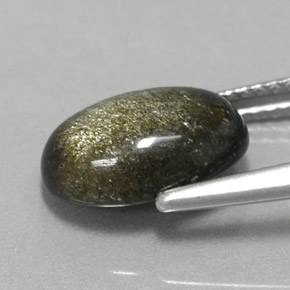 Obsidiana amarillo natural de 2,56 ct, corte óvalo, opaco