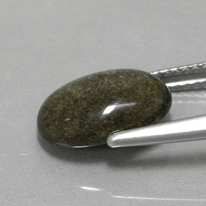 Obsidiana Brillo dorado natural de 2.30 ct, Corte Óvalo, Opaco