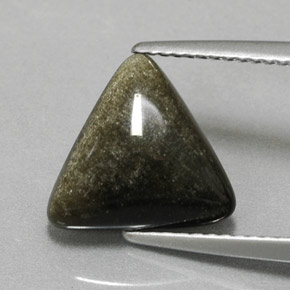 Obsidiana Brillo dorado natural de 2.99 ct, Trillón, Opaco