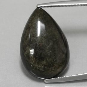 Obsidiana negro natural de 10,85 ct, en forma de pera, opaco