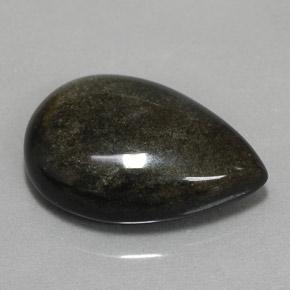 Obsidiana negro natural de 10,85 ct, en forma de pera, opaco