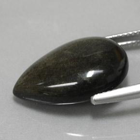Obsidiana negro natural de 10,85 ct, en forma de pera, opaco