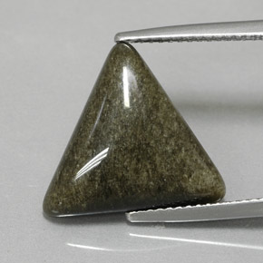 Obsidiana amarillo natural de 6,16 ct, trillón, opaco