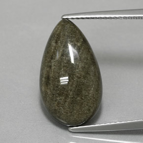 Obsidiana oro natural de 6,42 ct, en forma de pera, opaco