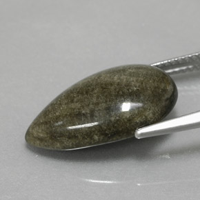 Obsidiana oro natural de 6,42 ct, en forma de pera, opaco