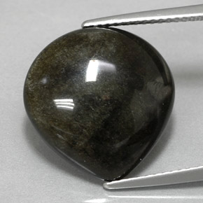 Obsidiana amarillo natural de 8,58 ct, en forma de pera, opaco