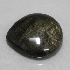 Obsidiana amarillo natural de 8,58 ct, en forma de pera, opaco