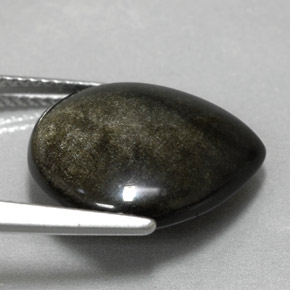Obsidiana amarillo natural de 8,58 ct, en forma de pera, opaco