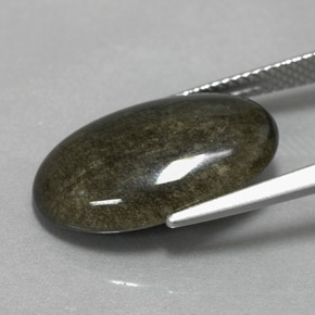 Obsidiana Brillo dorado natural de 7.22 ct, Corte Óvalo, Opaco
