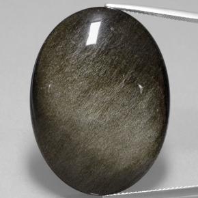 Obsidiana negro natural de 58,06 ct, corte óvalo, opaco